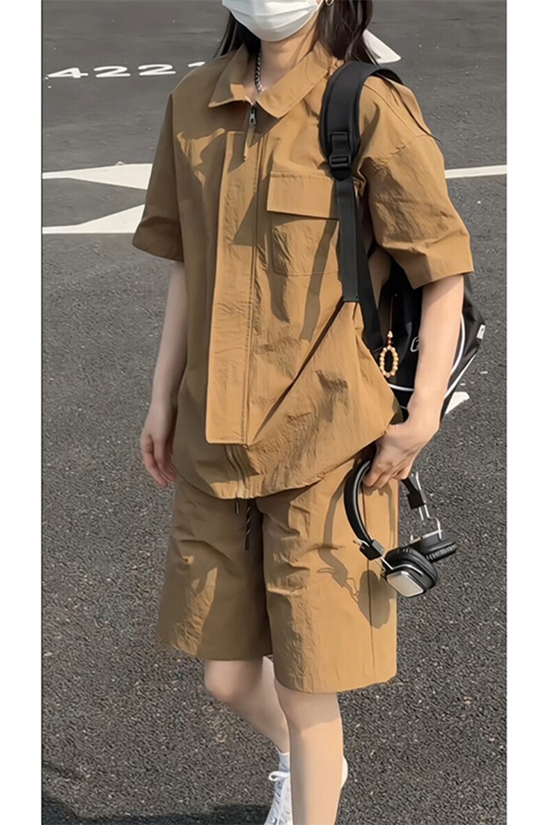 工装短袖衬衫男生休闲美式复古衬衣8028-P38,男装衬衫,电商B380（原B361）
