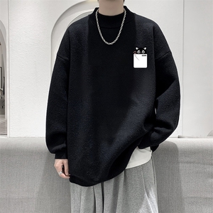 半高领毛衣男大码胖子针织衫毛线衣 M18397-P45 加绒款-P65图片