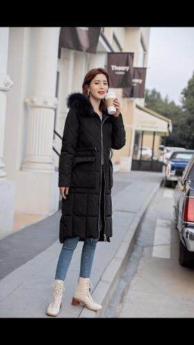 2021冬季新款，修身显瘦加厚中长款羽绒棉，女装，婉伦