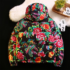 特价东北大花连帽棉服加厚保暖防寒有现货风313B-MY206-P50，男装棉衣，星座313B