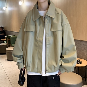 Wt371-P60美式机车风宽松型皮衣夹克图片
