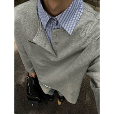 特P57无差价新款时尚百搭春秋假两件潮流POLO衫-POLO03黑衣风，男装Polo衫，电商A003