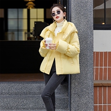 现货新款冬装2023年宽松大版休闲连帽羽绒棉棉衣，女装棉衣/棉服，采品优优