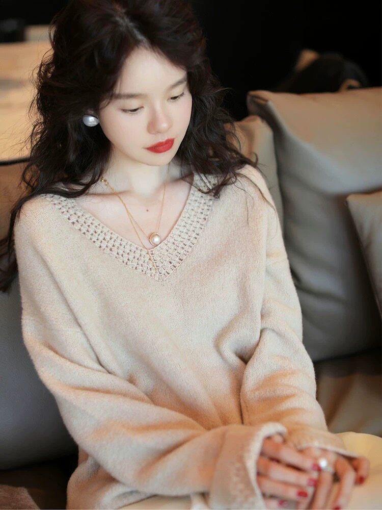 打底衫女2024新款内搭显瘦软糯百搭纯色针织衫,女装羊毛衫,恩泰羊绒