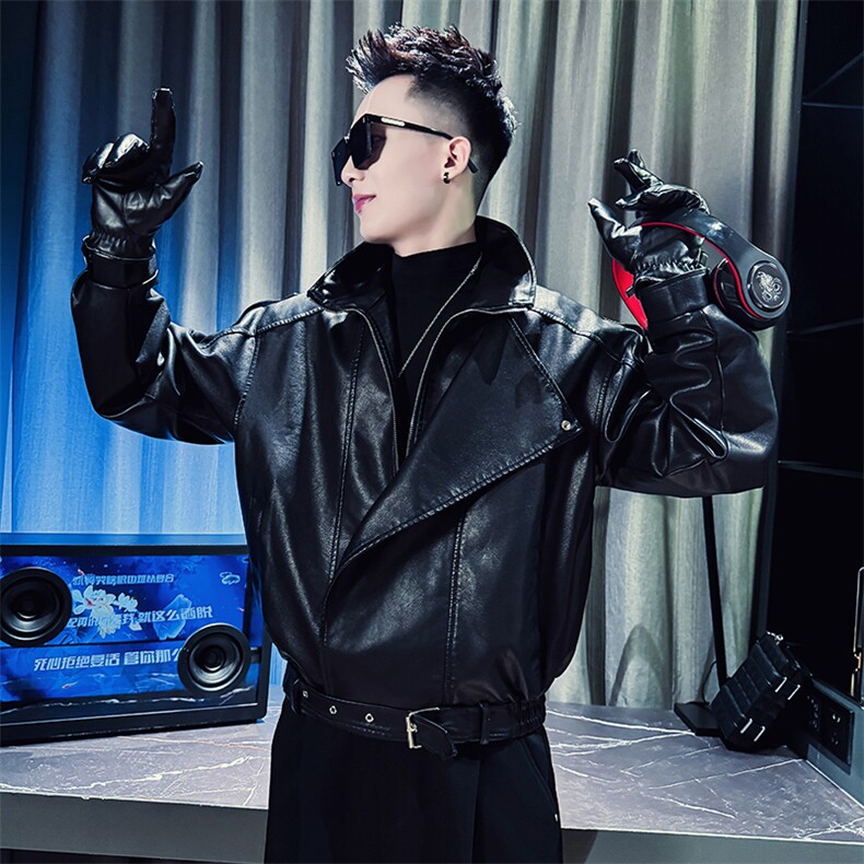 秋冬季新款皮衣男潮流宽松立领可翻领皮夹A368-P6606-P138，男装皮衣，电商A368