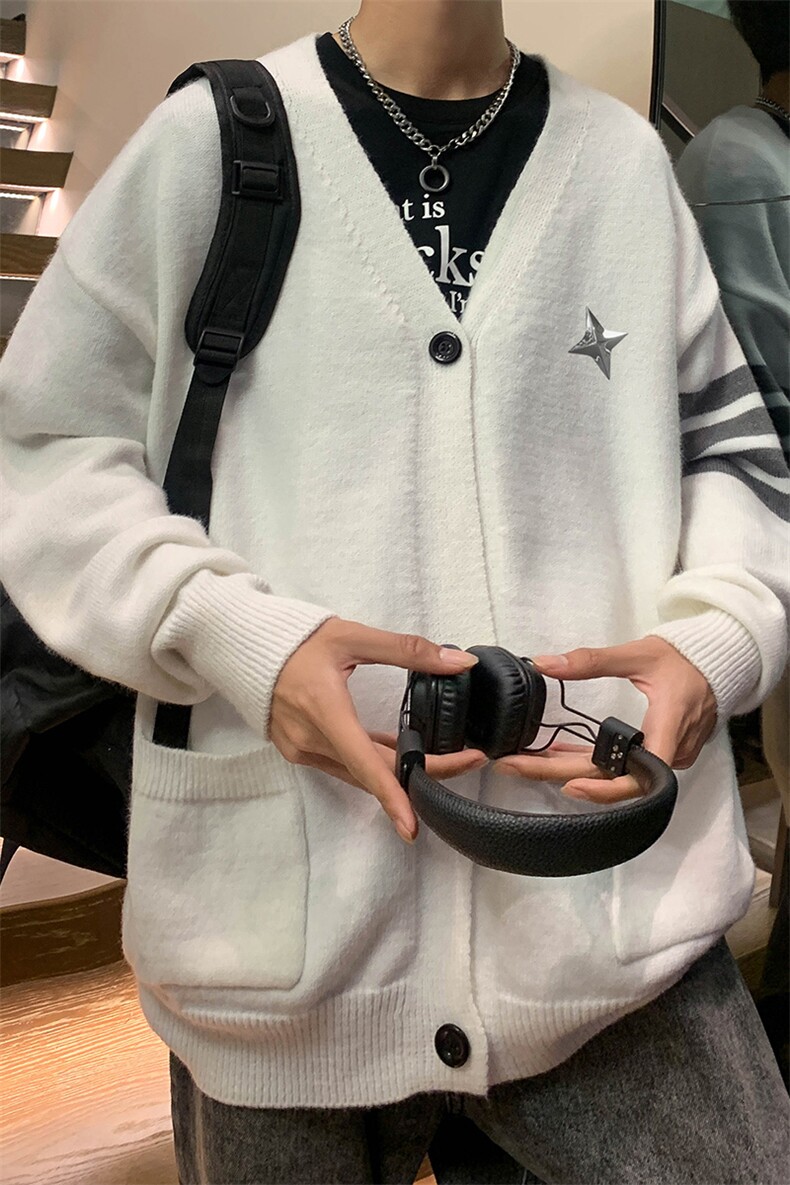 港风名宿秋款四条杠开衫V领毛衣M353P65控88,男装针织衫/毛衣,电商A247