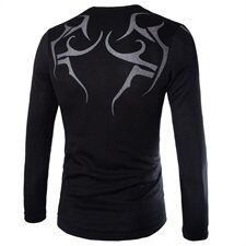 实物拍摄英伦修身长袖T恤霸气纹身速干衣健美衣1812Y117P15，男装T恤，星座1812