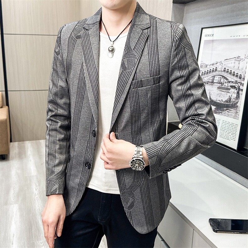 春秋帅气休闲韩版修身提花男士小西服两扣西服XZ613B-5311-P70,男装西服,星座613B