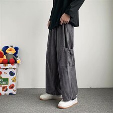 日系工装裤男夏季潮牌休闲ins坠感阔腿裤直筒宽松长裤GK298-P35，男装休闲裤，星座1008