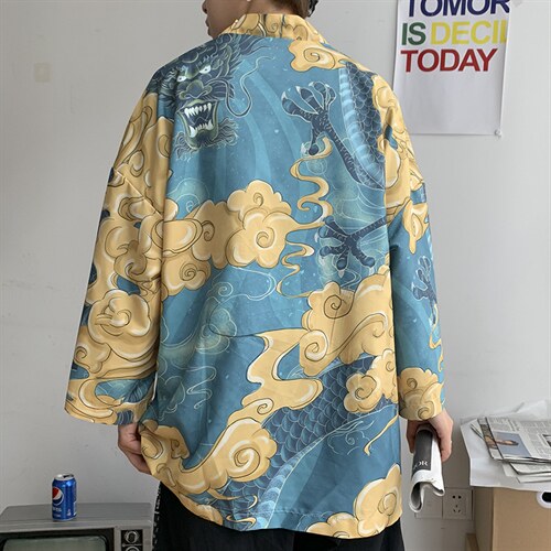 仙鹤龙港风日系潮外套防晒服和服开衫薄款半袖道袍防晒衣 F12/P40图片