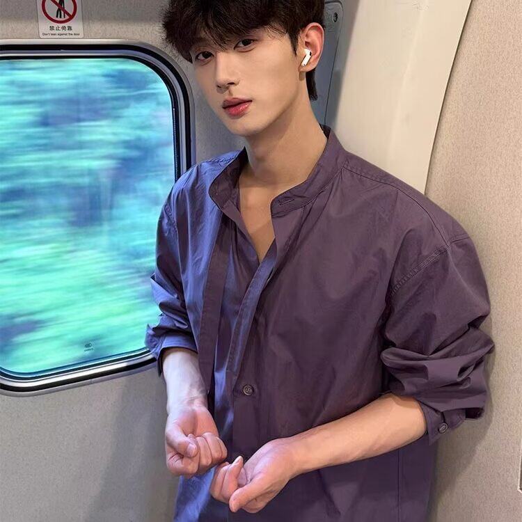简约潮流慵懒原宿流行文艺百搭气质新款日系时尚长袖衬衫CSX175，男装衬衫，星座516A
