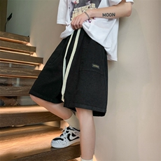 工装短裤男港风潮流贴标痞子帅气2026夏季新款ins五分裤K3693-P30，男装牛仔裤，星座412