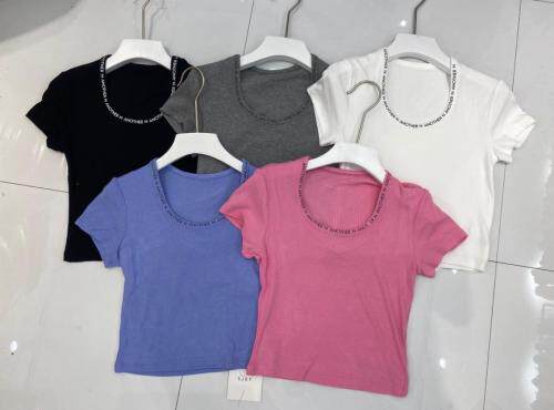 夏季新款打底衫，圆领字母款,女装,SJBY