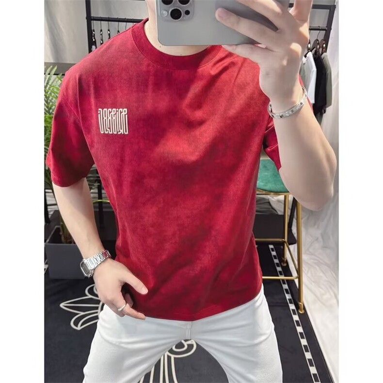 美式重磅短袖T恤男高级感夏季新款男装宽松半袖BTX33,男装T恤,星座208-5