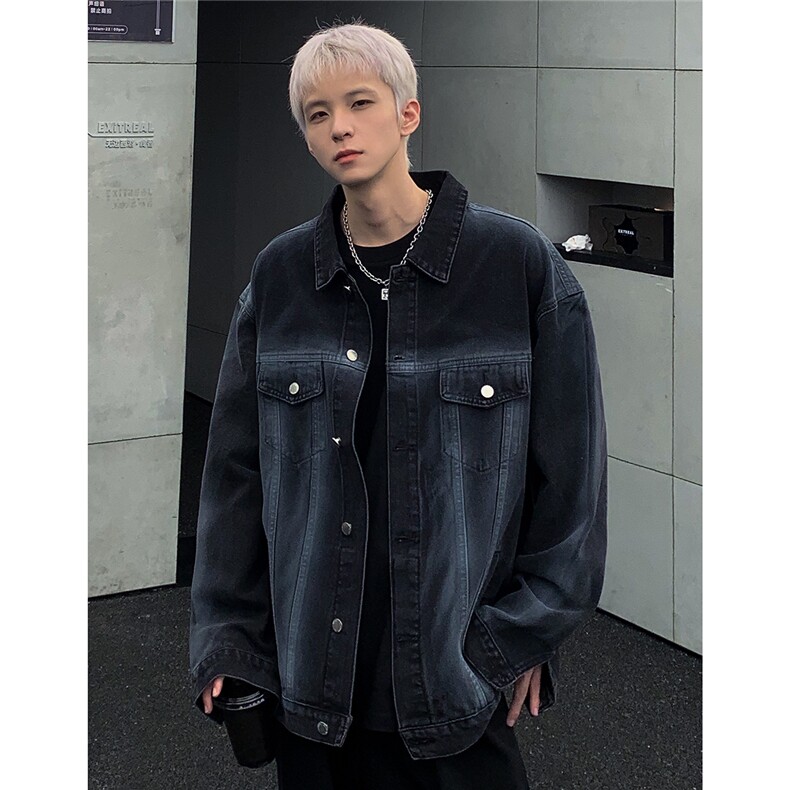 新款现货复古水洗吊染做旧牛仔外套春秋季设计夹克男JK101-特P68,男装夹克,电商C307
