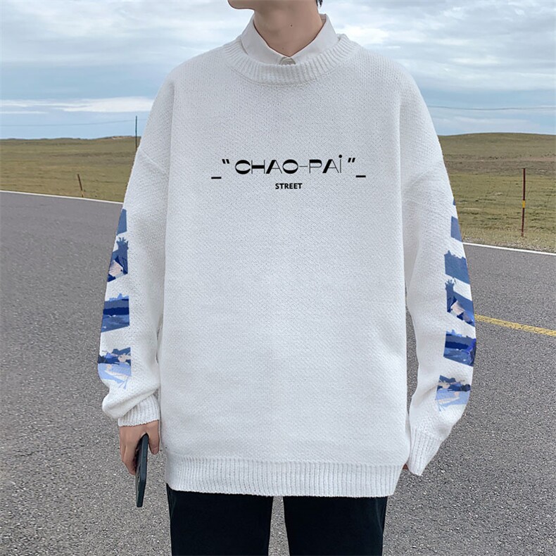 ！2023秋冬新款男士百搭潮流圆领毛衣加厚大码针织衫M813P50,男装针织衫/毛衣,电商B220