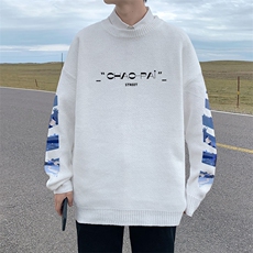 ！2023秋冬新款男士百搭潮流圆领毛衣加厚大码针织衫M813P50，男装针织衫/毛衣，电商B220