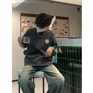已做版权风纯棉短袖男潮夏季宽松新中式百搭竹子T恤T60-P25图片