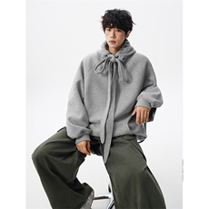 8XL-M朝牌情侣美式绑带设计连帽卫衣宽松开衫外套男女WY35P58，女装短外套，电商D206-1