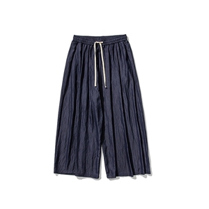 平铺图 夏季大码日系直筒阔腿裤新中式九分裙裤风潮 K305/P70图片