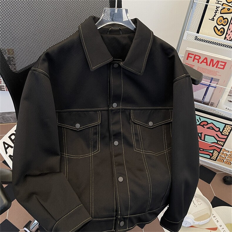 夹克外套春秋季新款高级感翻领上衣百搭褂子男装夹克JKY6632-p80,男装夹克,星座302B