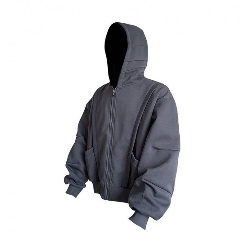 网图重磅全棉420克工装口袋卫衣拼接连帽开衫外套RH5330-P65,男装工装外套,四季星座610B