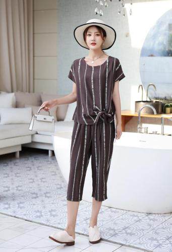 【现货】夏季新款韩版棉麻套装，女装职业装，裳之恋语