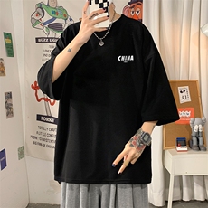 Q11248-P30春夏季七分袖t恤男大码五分袖男短袖中袖，男装T恤，电商A040