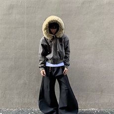 2025美式复古做旧座山雕加厚棉服男女宽松解构磨毛高级感毛领外套，男装棉衣，星座506A