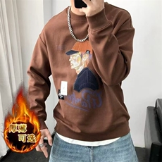 2025春季新款时尚百搭加绒卫衣男洋气减龄显瘦长袖T恤大码上衣潮，男装T恤，星座506A
