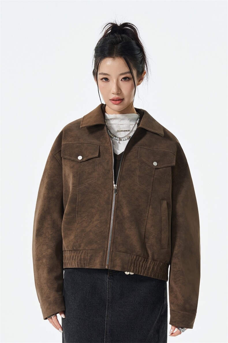 男女潮牌泡泡袖扎染防水皮夹克休闲外套皮衣A406JK5623P90,男装夹克,星座309（原A406）