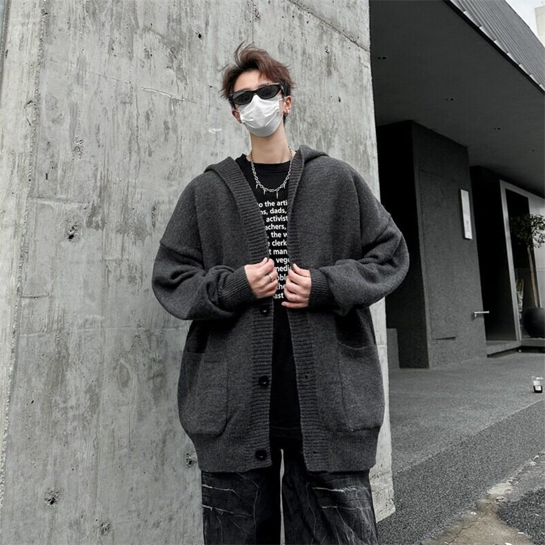 针织开始男士韩版潮流帅气百搭文艺连帽2025春季ins毛衣MZ783-P64图片