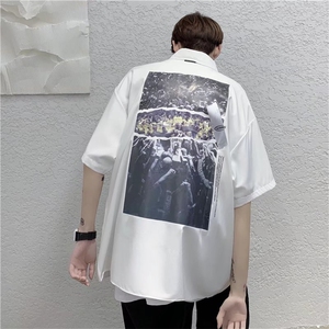 短袖衬衫春款男港风潮流弹力C0603P32图片