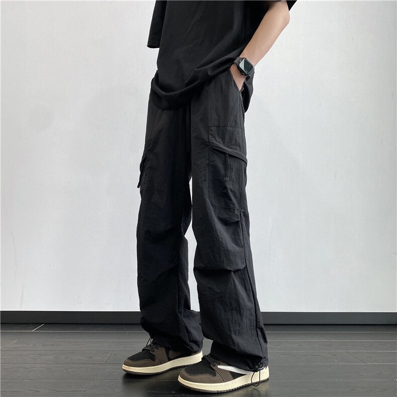 抖音品质夏季新款潮流拉链口袋宽松休闲裤B315-K24211-特p35控68,男装休闲裤,电商B315
