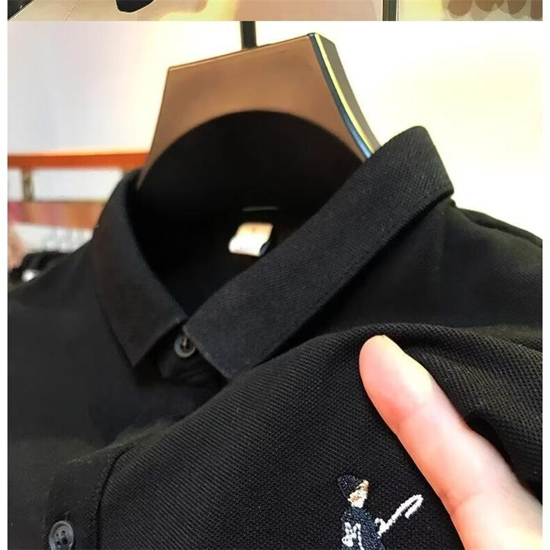 polo衫男短袖夏季薄款翻领T恤男装半袖纯色修身潮牌百搭体恤,男装T恤,星座1210-1