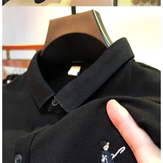 polo衫男短袖夏季薄款翻领T恤男装半袖纯色修身潮牌百搭体恤，男装T恤，星座1210-1