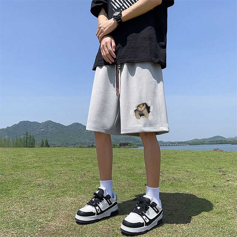 已注册新款直播抖音得物品质菠萝格运动男休闲短裤K085P30图片