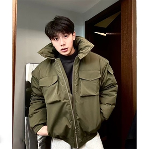 夹克棉服男冬季教练高级痞帅立领短款工装外套 网 B117-P88图片