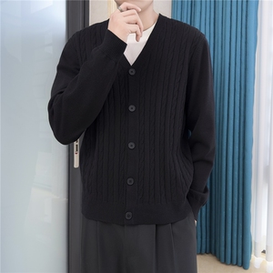 2025美式新款秋冬季针织衫男毛衣男士针织开衫休闲外套外搭男图片