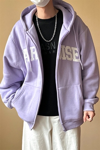 现货宽松休闲绣花连帽卫衣外套男潮牌上衣A351-AW2499-P105图片