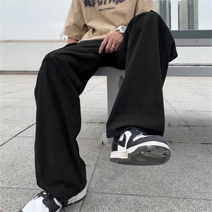 高街潮工装裤男潮牌ins直筒宽松hiphop炸街设计感裤子图片