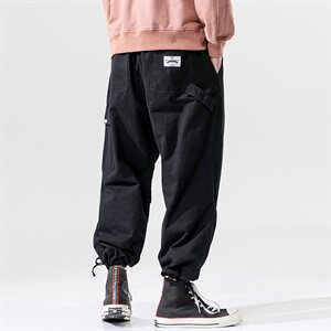 2021春秋季新日系大码男工装大口袋九分裤束脚休闲裤K236-P40图片