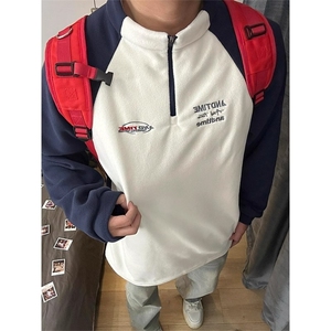 有货DB07-特批35港风奥粒绒打底衫男款秋冬半拉链插肩袖卫图片
