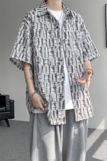 8XL-M花衬衫男款短袖夏季冰丝薄款花衬衣大码寸衫外套DC28013P38，男装衬衫，电商B312