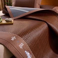 新款PE雪藤刺绣工艺款凉席，凉席，一起卖家纺