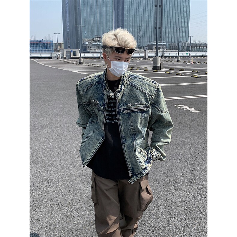 cleanfit牛仔外套男高级感痞帅美式复古水洗潮牌夹克J8200-p78,男装夹克,星座1008