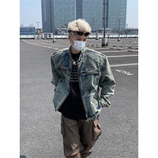 cleanfit牛仔外套男高级感痞帅美式复古水洗潮牌夹克J8200-p78，男装夹克，星座1008
