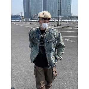 cleanfit牛仔外套男高级感痞帅美式复古水洗潮牌夹克J8200-p78图片