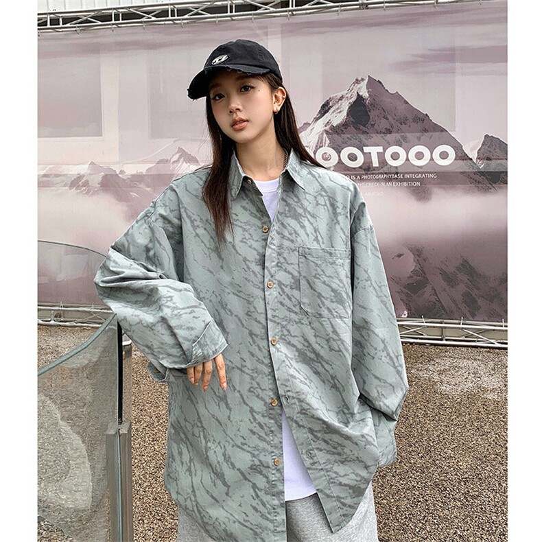 港风纯棉衬衫高级感设计耐磨水墨衬衫休闲百搭MD-H536-特批50控89,男装衬衫,星座717