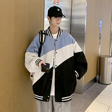 春装新款2022休闲百搭撞色男棒球服夹克外套情侣款D201-DM97-P65图片